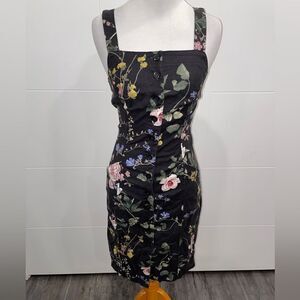 Black denim, overalls, Level 99 floral Amelia dress